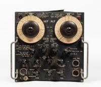 WWII AUSTRALIAN RADIO: A WWII AR8 receiver by AWA, used on locally made aircraft like the Wirraway, 32cm high x 30.5cm wide