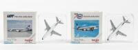 BOEING: Two NOS 1:500 scale Herpa Polish Airlines LOT Boeing 737-400/737-300