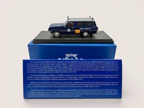 331 · HOLDEN HD: A 1:43 scale model by Armco of the 1965-1966 Holden HD Panel Van in NRMA livery with original packaging [Location: Sydney]