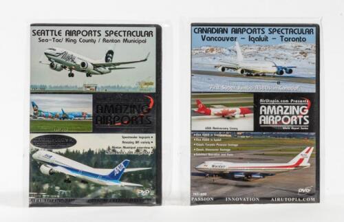 AIRCRAFT DVD'S: 2 NOS sealed Aircraft Dvd's including, Seattle Airports "Sea-Tac/ King County/ Renton Municipal" and Canadian Airports "Vancouver/ Iqaluit/ Toronto"