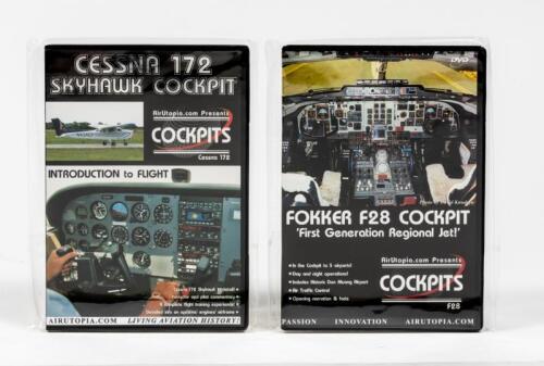 AIRCRAFT DVD'S: 2 NOS sealed Aircraft Dvd's including,Cessna 172 Skyhawk Cockpit "Introduction to flight" and Fokker F28 Cockpit "First generation regional jet"