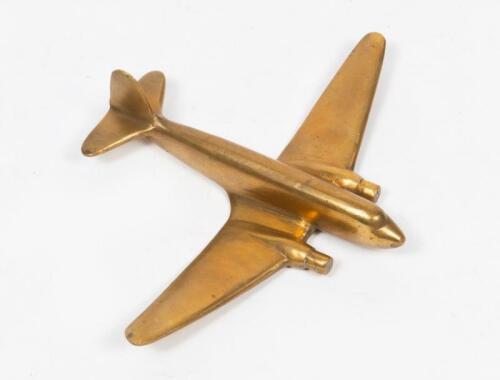 DOUGLAS: A solid brass Douglas DC3 airplane model of the period