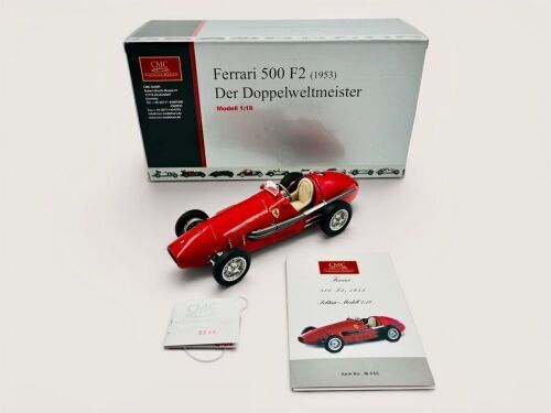 160 · FERRARI TIPO 500: A 1:18 scale model by CMC of the 1953 Ferrari Tipo 500 with serial number tag and original packaging [Location: Sydney]