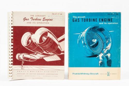 GAS TURBINE ENGINES: Two publications on the aircraft gas turbine engine and its operation, by Pratt & Whitney Aircrafts, with 'Technical Library Ansett Airlines of Australia' stamp to inside cover, 201 & 206 pages