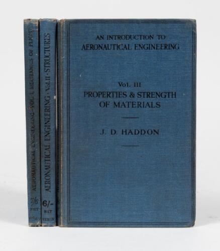 ENGINEERING: A set of three c1940 hardcover books by J.D Haddon & A.C Kermode on An Introduction to Aeronautical Engineering
