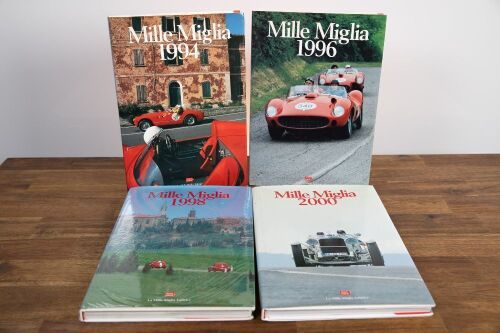 516 · MILLE MIGLIA: Four hardcover Mille Miglia yearbooks, includes books for 1994, 1996, 1998 & 2000