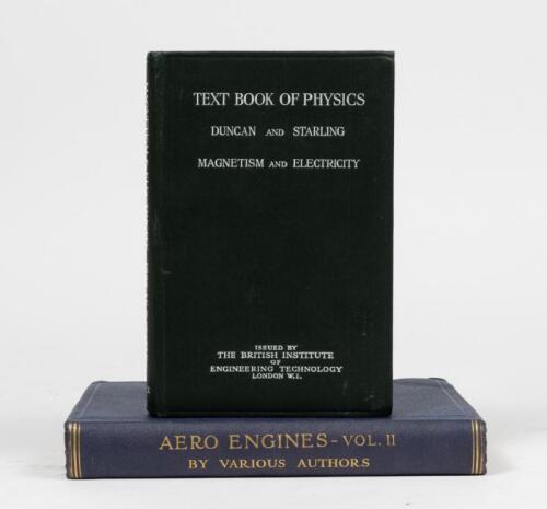 AREONAUTICAL: Two books, A 1939 Griffin Aeronautical series Vol 2, and a 1950 text book of physics from Duncan and Starling part V ' Magnetism and Electricity'