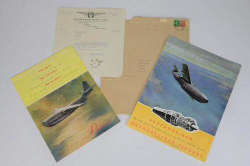SAUNDERS-ROE: An interesting group of 1950's Saunders-Roe airplane sales brochures. SRA/I sales brochure