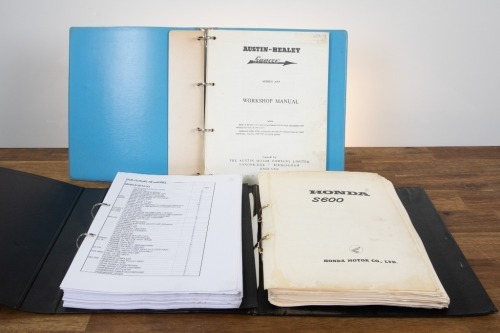 AUSTIN-HEALEY / HONDA: Three binder format items relating to Austin-Healey & Honda