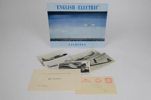 AWA/ENGLISH ELECTRIC: A collection of AWA/English Electric pictures and brochure. 1950's 'English Electric' CANBERRA sales brochure