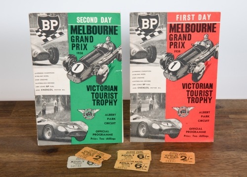 MELBOURNE GP: Two original programmes from the 1958 Melbourne Grand Prix at Albert Park