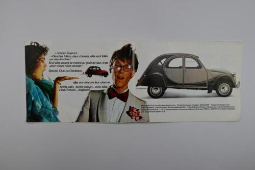 CITROEN: A 1984 Citroen 2CV sales brochure. Poster format with pictures of Citroen 2CV models