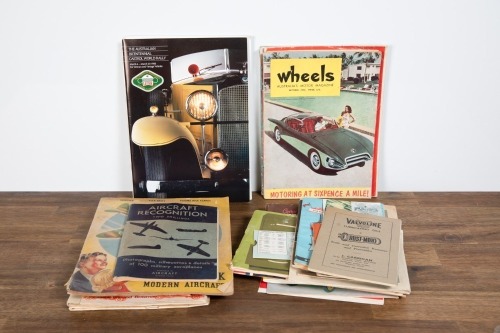 742 · LITERATURE: A group of motoring literature, including various maintenance manuals, magazines, and catalogues