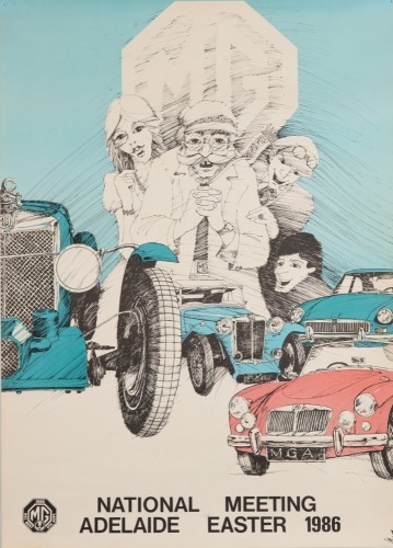 MG: Two boxes of miscellaneous posters mostly featuring MG National events over the decades and some assorted aviation posters