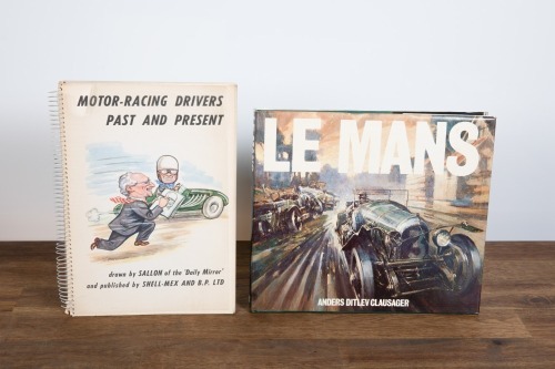 SALLON: A rare copy of 'Motor-Racing Drivers Past & Present' with illustrations by Sallon, published by Shell-Mex & BP, 1956