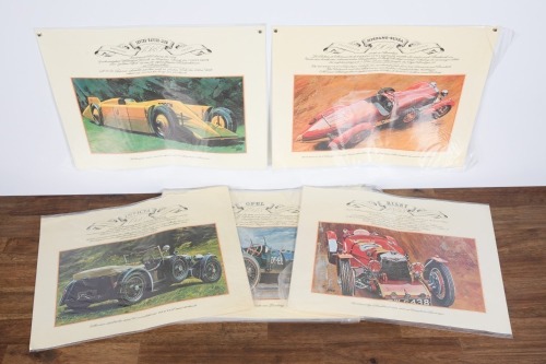 669 · PRINTS: A group of 21 prints featuring cars from late 1890s up to 1930s, all 33cm high, 42cm wide