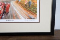 ALLARD: A limited edition (20/100) print by artist Robert Gillespie 'Big Bend 1950' featuring Allard J2 at Watkins Glen 1950, signed by the artist, print 28cm high, 36cm wide - 2