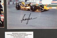 BOBBY RAHAL: A Bobby Rahal signed photograph display piece, 40cm high, 51cm wide - 3