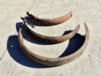 MUDGUARDS: Three mudguards, suitable for repair [Location: Sydney]