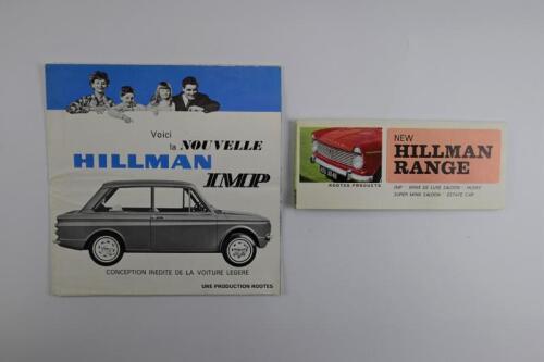 HILLMAN: Two Hillman sales brochures. Hillman Range and Imp sales brochures