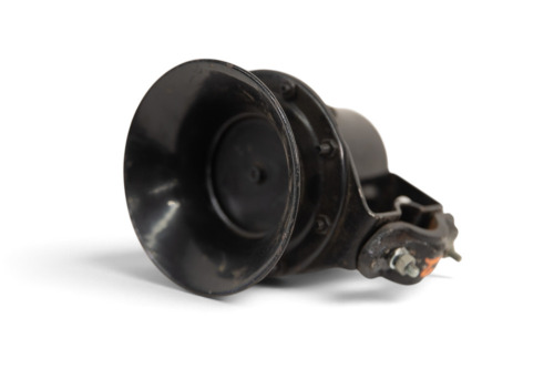 HORN: An EA Laboratories (USA) klaxon style hand horn, 14cm long, works [Location: Melbourne]