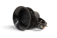 HORN: An EA Laboratories (USA) klaxon style hand horn, 14cm long, works [Location: Melbourne]