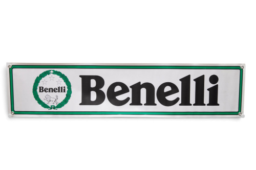 BENELLI: A Benelli vinyl banner, 30cm high, 130cm wide [Location: Melbourne]