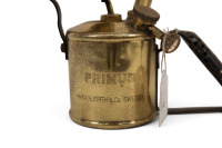 BLOW LAMP: A Primus (Sweden) brass blow lamp, 16cm high [Location: Melbourne] - 3