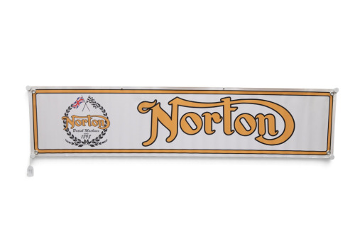 NORTON: A Norton vinyl banner,30cm high, 130cm wide [Location: Melbourne]