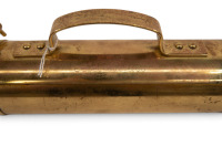 GREASE GUN: An Edelman & Co (USA) solid brass locomotive grease gun, 54cm long [Location: Melbourne] - 4