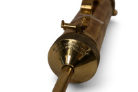 GREASE GUN: An Edelman & Co (USA) solid brass locomotive grease gun, 54cm long [Location: Melbourne] - 7