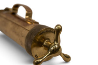 GREASE GUN: An Edelman & Co (USA) solid brass locomotive grease gun, 54cm long [Location: Melbourne] - 9