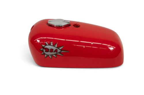 BSA: A BSA restored US model Spitfire A65 fuel tank [Location: Melbourne]