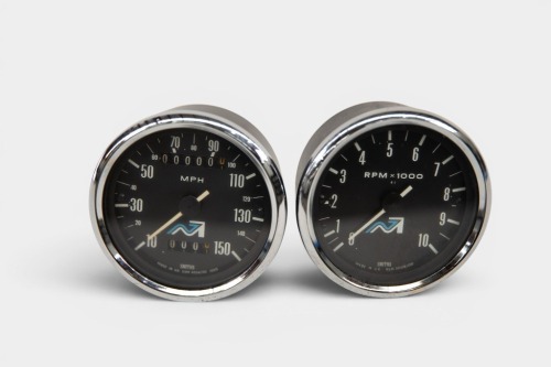 SMITHS: A pair of new Smiths speedometer & tachometer, to suit Norton or Triumph, three inch diameter on both [Location: Melbourne]