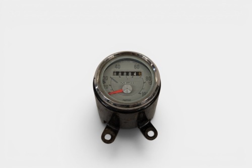 SMITHS: A Smiths 100 MPH 'grey face' speedometer with counter, marked 'SSM 2001/02', two inch diameter [Location: Melbourne]
