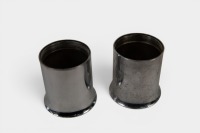 VELOCITY STACKS: A pair of carburetor velocity stacks, approx 45mm width, to suit Amal carbs 930 & 932 concentric type [Location: Melbourne]
