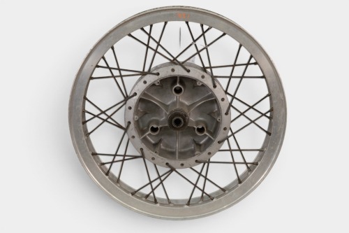 NORTON: A Norton early Commando model rear wheel, Borrani 19 inch rim [Location: Melbourne]