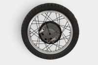 OLDANI MILANO: An Oldani Milano magnesium racing front wheel with brake anchor, twin leading shoe, Borrani 18 inch alloy rim