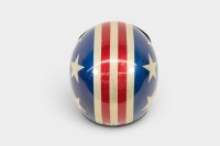 HELMET: An open faced helmet with US style stars & stripes, sticker marked 'DS D-3'' [Location: Melbourne] - 3