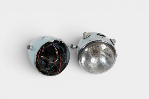 ARIEL: Two NOS headlights to suit Ariel Arrow / Leader, one complete with switches & loom, the other no lens [Location: Melbourne]