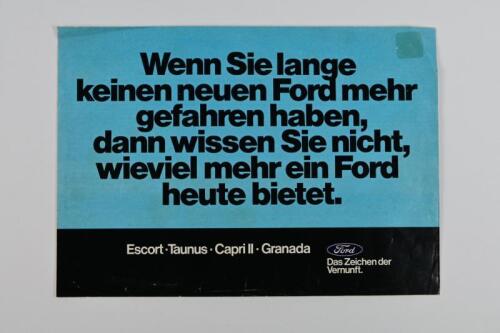 FORD: A 1975 Ford colour fold-out sales range brochure. German text