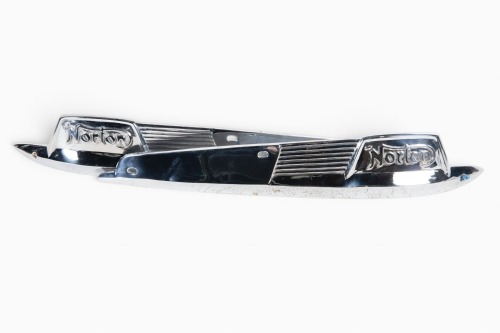 NORTON: Two new Norton featherbed fuel tank badges [Location: Melbourne]