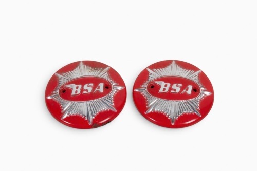 BSA: A pair of new BSA Goldstar tank badges [Location: Melbourne]