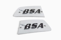 BSA: A pair of BSA c1969/70 Rocket 3 tank badges, paint by Roy Bognor [Location: Melbourne]