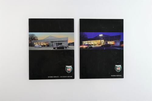 ASTON MARTIN: Two Aston Martin Works Service sales brochures. 'WORKS SERVICE' and 'WORKS SERVICE - ACCIDENT REPAIR'