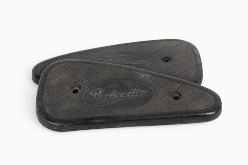 VELOCETTE: A pair of Velocette early MAC / MSS knee pads [Location: Melbourne]
