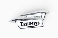 TRIUMPH: A pair of Triumph tank badges, paint by Roy Bognor [location: Melbourne] - 2
