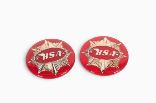 BSA: A pair of new BSA Goldstar tank badges [Location: Melbourne]