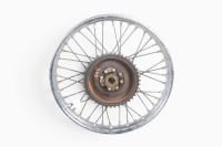 TRIUMPH: A Triumph 18 inch rear wheel with sprocket - Dunlop chrome rim in good condition [Location: Melbourne]