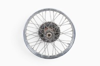 TRIUMPH: A Triumph 18 inch rear wheel with sprocket - Dunlop chrome rim in good condition [Location: Melbourne] - 2